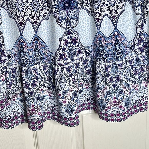 Style & Co Paisley Boho Top Sz Large Long Sleeves Bottom And Sleeve Ruffle - Picture 4 of 8